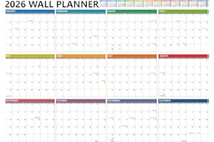 DZHZAL 2026 Wall Planner, Year Planner 2026 Wall-Jan to Dec 2026(12 Months), Extra Wide Size A1 2026 Yearly Calendar with Monthly Calendars & Highlighted Key Dates, Perfect for Office & School (33" x 23.5")