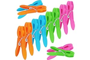 Wäscheklammern,Huoberr 48 Stück Kunststoff-Wäscheklammern für die Wäscheleine,Heavy Duty Wäscheklammern mit langlebigen Federn, rutschfeste Wäscheklammern für Clip Kleidung, Bilder und Handwerk