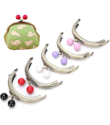 Telaio Chiusura A Serratura Per Borsa - In Metallo Con Perle Di Grano | 20.5 Cm Per Fai Da Te E Mestiere - Foto 4