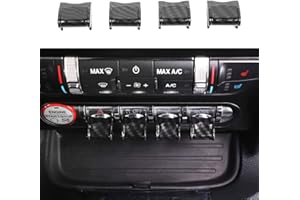 Jimen Compatible with Ford Mustang 2015-2020, Center Console Dashboard Button Switch Cover Trim (Carbon Fiber)