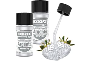 HXDZFX Glitter Commestibili Liquido - Argento Glitter Colorante Alimentare Vernice, 100% Commestibile Glitter Colori Alimentari Decorativi per Dolci, Drink, Cioccolatini, Muffin, Cocktail - 24g