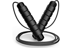 Jump Rope, Tangle-Free Rapid Speed Jumping Rope Cable with Ball Bearings for Women, Men & Kids, Adjustable Steel Jump Rope with Foam Handles for Home Gym Exercise Fitness Workout Equipment & Slim Body
