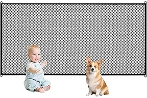 XOXVURI barriere per cani e cani, cancello per scale per animali domestici, Cancelletto di protezione per cani, griglia di sicurezza per canigriglia di intercettazione estraibile e pieghevole, 180 x 72 cm