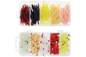 OriGlam 250 señuelos de pesca de plástico suave, gusanos y falsos