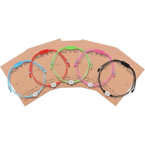 ABL001, Braccialetti dell'amicizia con tessura bohémien per donna Ragazza Moda intrecciata fatta a mano Nappe avvolgenti Braccialetti regolabili Boho  36
