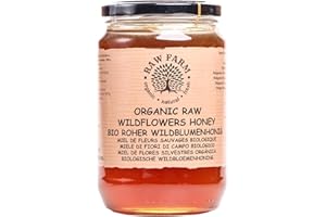 RAW FARM ORGANIC NATURAL FRESH 900 g Organic Raw Wildflowers Honey – Single Sourced, Pure and Natural, Directly from the RAW FARM Beekeepers (900, Wildflowers Honey)