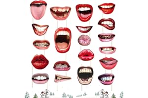 BAVOOTY Foto Requisiten,Party Fotoautomat Booth Props Komisch Lippe Mund,Fotobox Accessoires Weihnachten,20 Stück Party Fotoautomat Requisiten für Karneval, Hochzeit,Weihnachten,Halloween