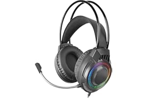 Mars Gaming MH124, Cuffie Gaming FRGB Rainbow, Design Ergonomico, Microfono Flessibile, Controllo del Volume, Windows, Linux, Mac, PS4, PS5, Xbox One, Xbox Series X|S, Switch, Switch 2, Nero