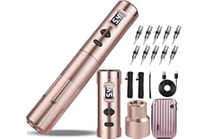 INKCHUM Wireless Permanent Make Up Maschine Pen Set mit 2 Batterien 10W Coreless Motor Digital OLED Display-Ausrüstung für Profis und Anfänger-Künstler PMU Maschine Set