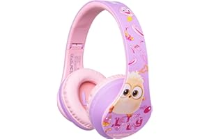 PowerLocus Auriculares para niños, Auriculares Bluetooth para niños, con 85DB Volumen Limitado, Auriculares Plegable con micrófono, Micro SD Slot, Auriculares Inalámbricos y con Cable, con Estuche