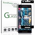 Google Pixel 2 Screen Protector Glass, amFilm Full Cover Tempered Glass Screen Protector with Dot Matrix for Google Pixel 2 (Black)