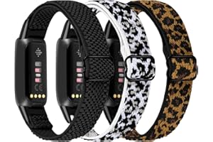 Janpso Bracelet élastique en nylon compatible avec Fitbit Luxe/Fitbit Luxe Special Edition, sangle de rechange extensible en nylon respirant pour Fitbit Luxe pour homme femme