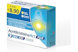 LINEA ACT Acetilcisteina ACT 600 PLUS, Integratore Alimentare per Supportare la Salute Respiratoria con N-Acetilcisteina, Bromelina, Vitamina C, Zinco e Malva - Confezione da 12 Bustine Effervescenti