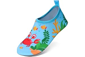 YloveM Kids Water Shoes for Boys Girls Quick Dry Non-Slip Aqua Socks, Toddler Barefoot Soft Skin Water Socks for Beach Swimming Pool Surfing Garden Seaside
