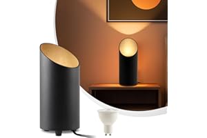 ‎DA LIGHT Uplight Spot Schwarz, Led Bodenstrahler Mit Fußschalter, Indirekte Beleuchtung Innen Wohnzimmer, 3 Farbtemperaturen Bodenleuchte, Led Gu10 Lampe, 6W 700lm