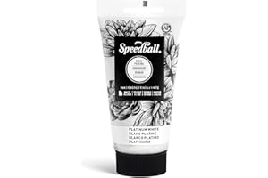 Speedball Inchiostro solubile in acqua da 75 ml, bianco platino, per stampa a blocchi, stampa di linoleum, serigrafia, per artisti