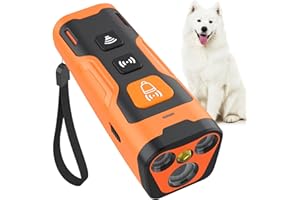 HZK Dispositivo Ultrasonico para Ahuyentar Ladridos de Perros, Dispositivo Portátil para Ahuyentar Ladridos, Múltiples Modos, Alcance de 7 Metros, Recargable, Seguro para Uso en Interiores y Exteriores