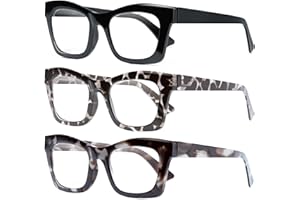 CCVOO 3 Pack Oprah Reading Glasses for Women, Eyeglasses, Blue Light Readers for Women, Computer Eye Glasses, Cheaters