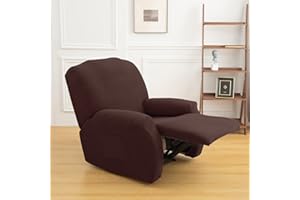 NIBESSER Funda Sillón Relax Reclinable Universal Fundas Sillón Reclinable 1 Plaza Elástica Lavable con Bolsillo Lateral Capuchas Elásticas para Sillón Eléctrico Completo Extraíble(Jacquard-marrón)