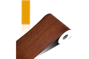ZTVOWTO Wood Grain Wide Wallpaper Borders Molding Border Home Ceiling Self Adhesive Waterproof Decorative Border for Bathroom Living Room Kitchen Wall (hongdoushan)