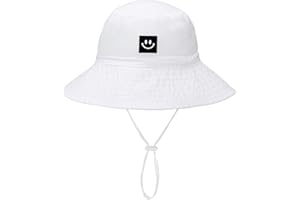 HSYZZY Cappello da sole per bambini con faccina sorridente UPF 50+ cappello da pescatore protettivo per il sole bello cappello da spiaggia per bambino ragazza ragazzo berretto regolabile