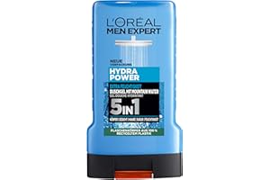 ‎L'ORÉAL MEN EXPERT L'Oréal Men Expert Duschgel und Shampoo für Männer, Duschbad zur Reinigung von Körper, Haar und Gesicht, Herren Körperpflege für hydratisierte Haut mit Mountain Water, Hydra Power, 1 x 250 ml