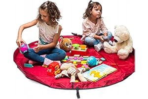 Funky Planet Toy Storage Bag per Lego, Organizer Borse, i Bambini Giocano Mat 152,4 cm (150 CM) – Portable Child Toy Organizer (Orange) (Light Red)