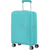 American Tourister Soundbox Cabin Trolley Case, 55 cm | Pool Blue, Expandable Hard Case, 55H x 40W x 20D cm, 35.5/41 L, 5.73