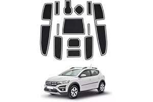 LFOTPP Tapis en caoutchouc antidérapant pour Dacia Sandero 3 / Sandero Stepway III, console centrale de voiture, porte-gobelet, accoudoir et fente de porte, accessoires de voiture Sandero (blanc)