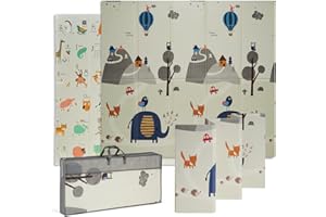 Buddy Baby - Tappetino da gioco per bambini, XXL, 180 x 200 cm, double face, resistente, imbottito, pieghevole, con borsa per il trasporto