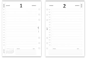 Agendepoint.it - Ricambio Agenda Giornaliera 2026 15x21cm A5 Organizer Bianco Forata 6 Fori