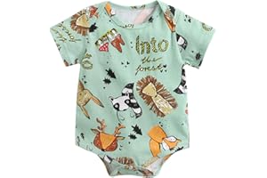 Sanlutoz Dibujos animados Bebé Niños Niñas Mono Algodón Verano Manga corta Ropa por Bebé