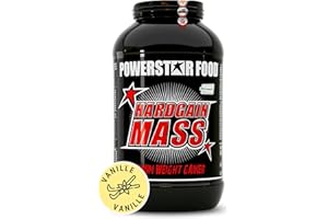 ‎POWERSTAR FOOD Powerstar HARDGAIN MASS 3600g | WEIGHT GAINER mit Kreatin & ohne Zucker-Zusatz | Masse, Kraft & schneller Muskelaufbau | Deutsche Herstellung | Mass Gainer Shake zum Zunehmen | Vanilla