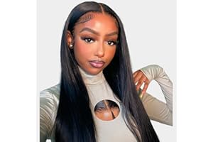 Smilenice Straight Human Hair Wig For Women, 9x6 HD Lace Front Wigs Human Hair 200% Density, Brazilian Virgin Wear and Go Glueless Wig Human Hair Pre Plucked Pre Cut With Natural Hairline 16 Inch
