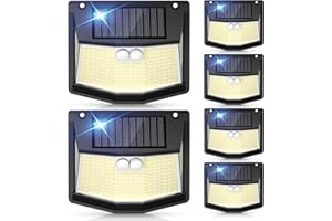spqment Solar Security Lights Outdoor Garden - 248 LED Solar Powered Waterproof IP65-270° Wide Angle 3 Motion Sensor Lights Powered Front Door Yard Garage Garden Fence 6 Pack