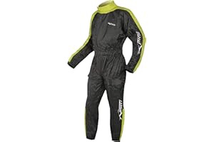 A-PRO SRL Combinaison Antipluie Motard Doublure Nylon Etanche Moto Reflechissant Fluo M