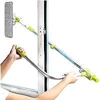 U Shaped Telescopic Window Squeegee Cleaner High Rise, Adjustable Sponge Head And Squeegees, Window Glass Cleaning Tools For Indoor Outdoor Window, 1.4m Extendable Steel Pole - View #5