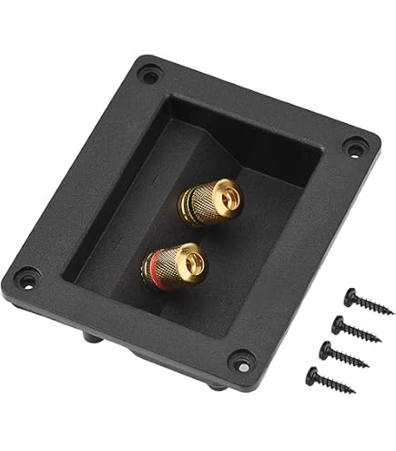 Wisebom Bornier Haut-Parleur 2 Voies - 4 Pièces, Connecteurs Cuivre Pour Enceintes DIY, Subwoofer Et Tours