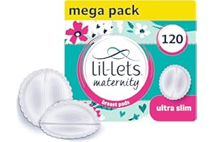 Lil-Lets Maternity BreastPads, X 120 Count, Disposable Nursing Pads, for Breastfeeding Mums, Individually Wrapped, Ultra Slim & Absorbent, 4 Packs