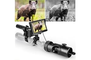 KinZon Lunette de Vision Nocturne HD de Chasse Professionnelle, Carte SD 32G Incluse, Infrarouge HD 720P avec écran de 4,3 Pouces.