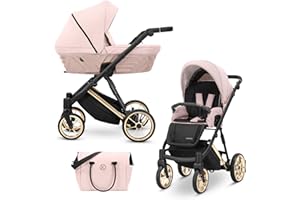 Kunert® IVENTO Ensemble complet de poussette combinée 2 en 1 I comprenant une gondole pour poussette et un siège sport pour poussette avec sac à couches/housse de pluie + chancelière