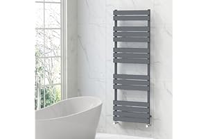 NRG Bathroom Flat Panel Heated Towel Rail Radiator Modern Central Heating Warmer Wall Mounted Ladder Rad 1600×600mm Anthracite