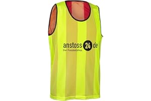 ELF Sports Wende Leibchen mit Druck 'anstoss24.de', Farbe:Gelb/Rot, Größe:XL