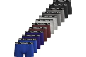 Fullluwaa Boxer Uomo (Pacco da 12) Mutande in Cotone Fitted Slip