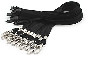 EASYBADGE 10 Pack Lanyards for ID Badges with Safety Breakaways and Metal Lobster Clips