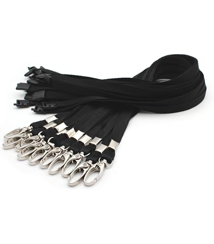25 Sets VIP Badge Lanyards With PVC Cards - Black Breakaway Lanyards For Events & Parties