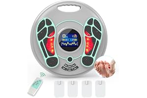 Creliver Durchblutungs-Stimulator beine,EMS Elektrisch Fußmassagegerät-Fuß Durchblutungs Stimulator Elektrische neuromuskuläre Massage mit Infrarot-Fernbedienung und TENS für Körperschmerzreflexe