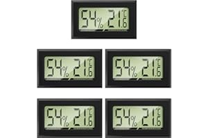 MAVORI® 5 x Thermo Hygrometer mini digital - 2 in 1 Temperatur und Luftfeuchtigkeitsmesser - Mini Thermometer und Hydrometer Feuchtigkeit digital - präzise Messwerte - inkl. Batterien