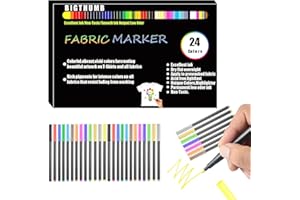 Goomp Pennarelli per Tessuti, 24 Colori Pennarelli Tessuti Permanenti per i Bambini e Atossici,Scrivono su Tela,Borse,Magliette,Scarpe da Ginnastica