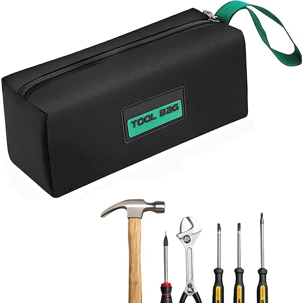 XNJIHWA 2Pcs Petit Sac à Outils Portable Imperméable Pochette à Outils Multifonctionnel à Glissière Tissu Oxford Sac à Outils 25x8x7cm,Bleu